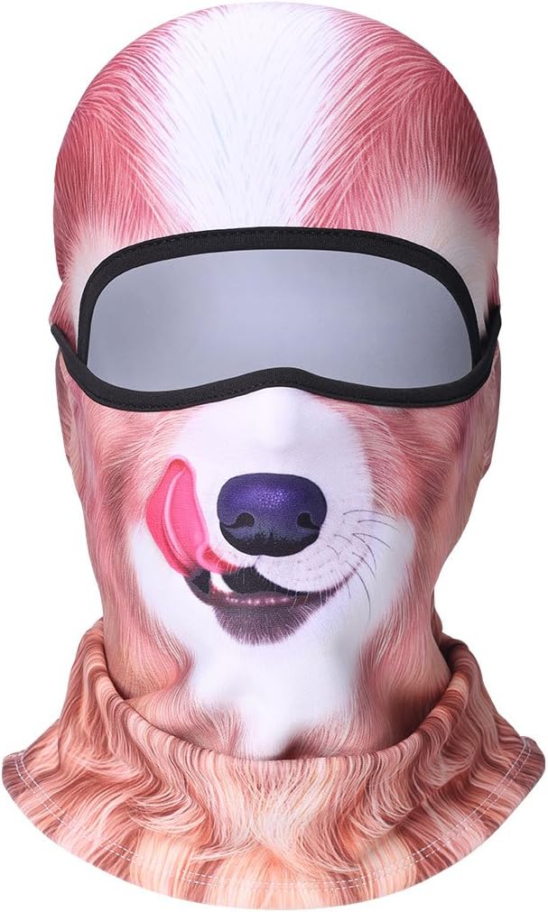 Asruex Thin Thermal Balaclava Ski Mask - Versatility Ear Neck Warmer 3D Animal Cute Balaclava Hood - Windproof Anti UV Breathable Comfortable - Outdoor Sports Skiing Motorcycle Cycling Fishing