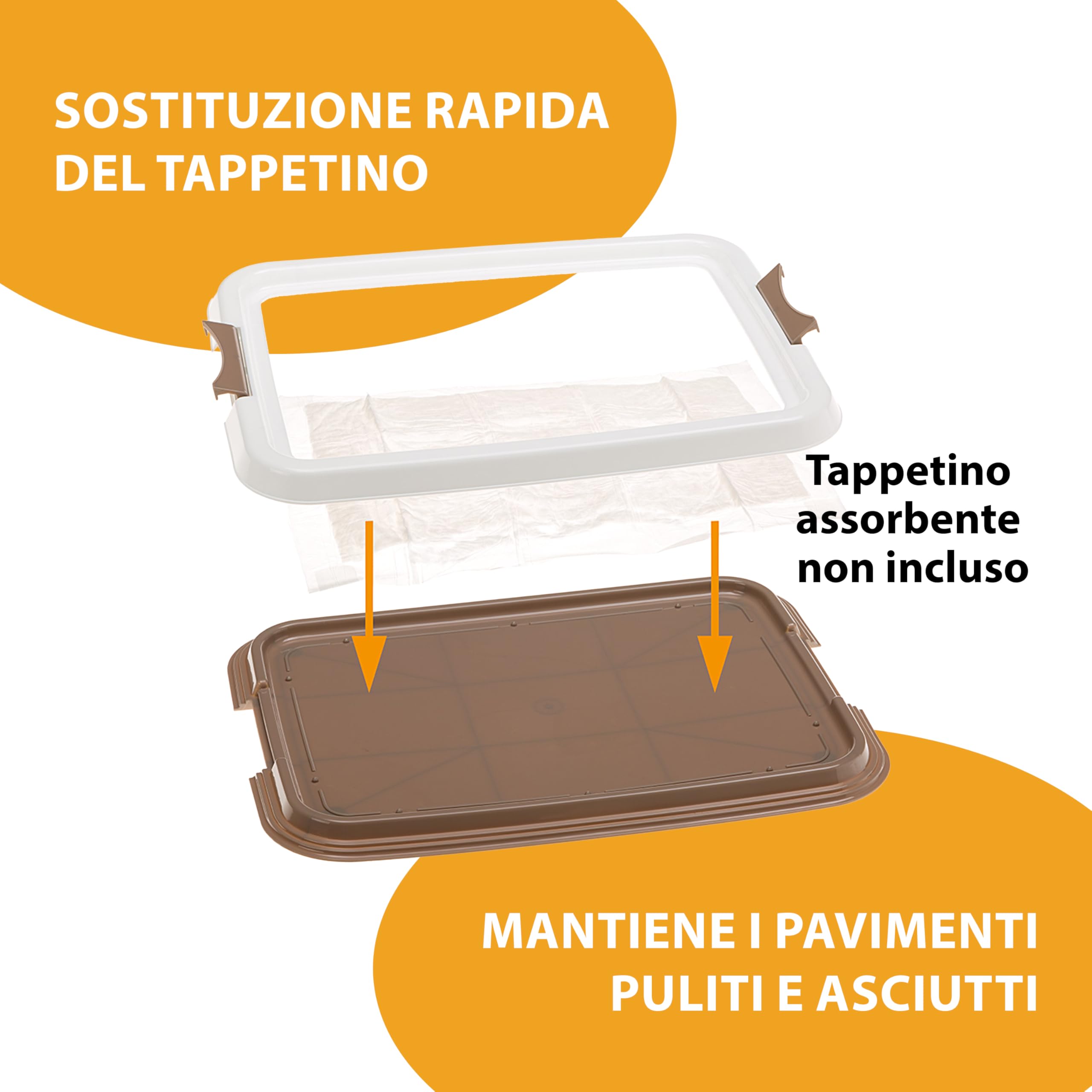 Ferplast Vassoio contenitivo cane cani Hygienic Pad Tray panni assorbenti stabile robusto
