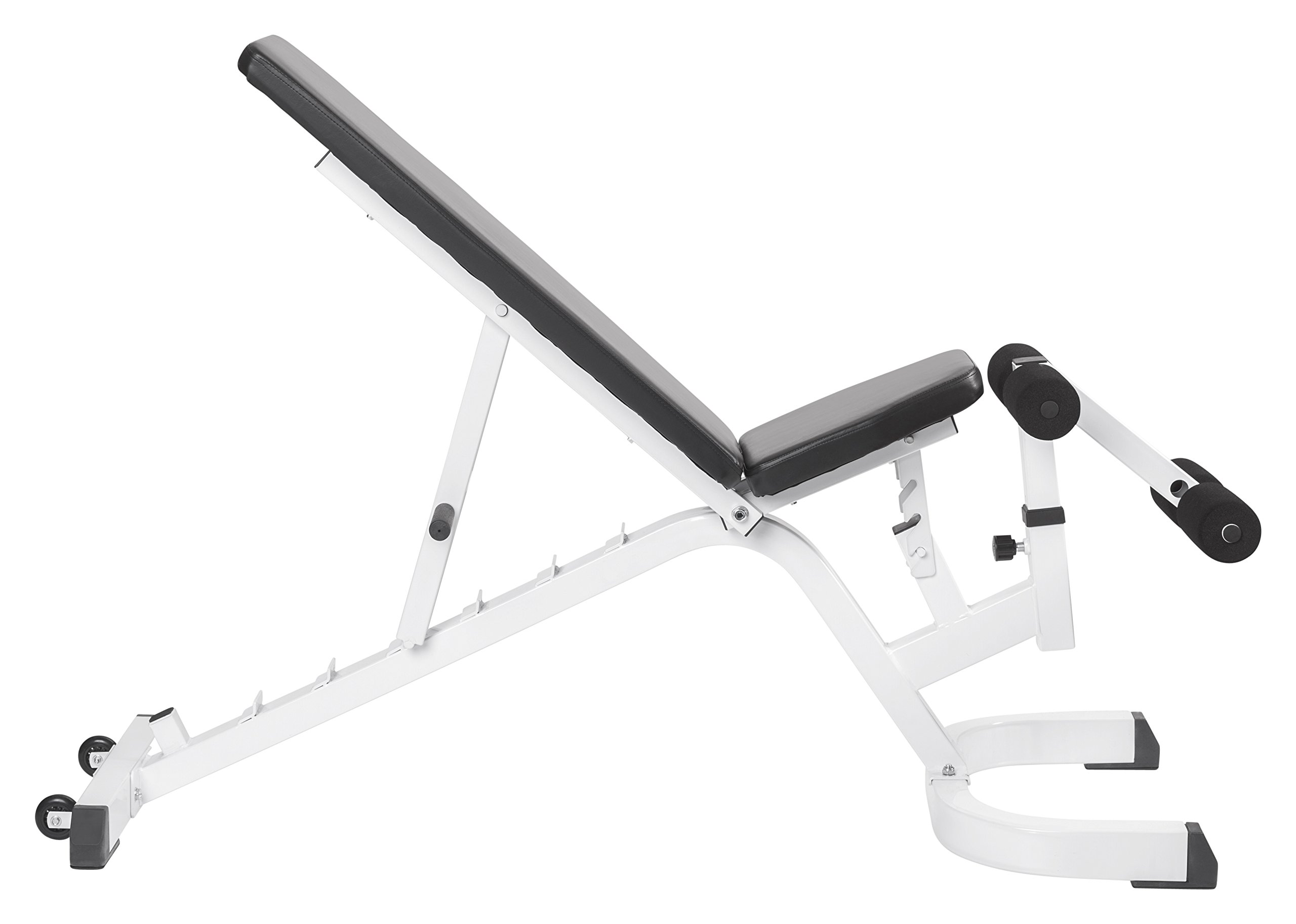 Bad Company Banc de musculation I Banc de musculation réglable sur plusieurs positions avec fixation des jambes en différentes couleurs I Charge maximale jusqu'à 300 kg I BCA-49 (blanc)