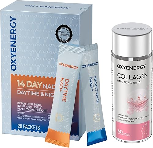 OxyEnergy Suplemento NAD 1550 mg y péptidos de colágeno 800 mg