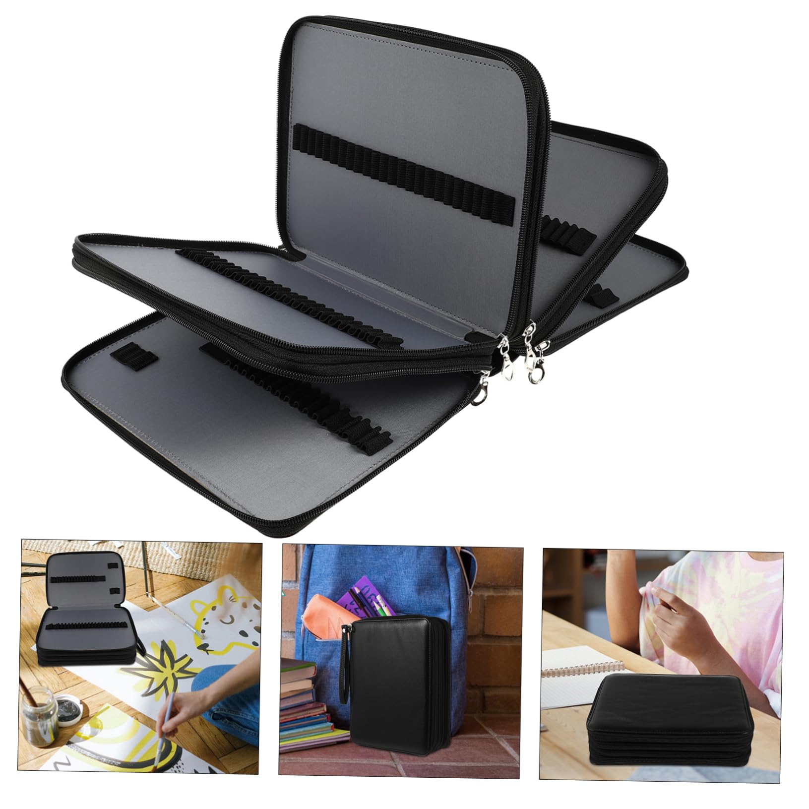STOBOK Pochette Multiuso Per Matite e Pennelli Borsa Da Disegno Portatile Con Capacità e Design Elegante Per Artisti e Studenti