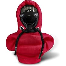 Gear Shift Hoodie, Gear Shift Cover, Mini Hoodie for Auto Shifter, Automotive Interior Accessories Fashionable Hoodie Auto Gear Shift Knob Protector for SUV Sedan Truck Red