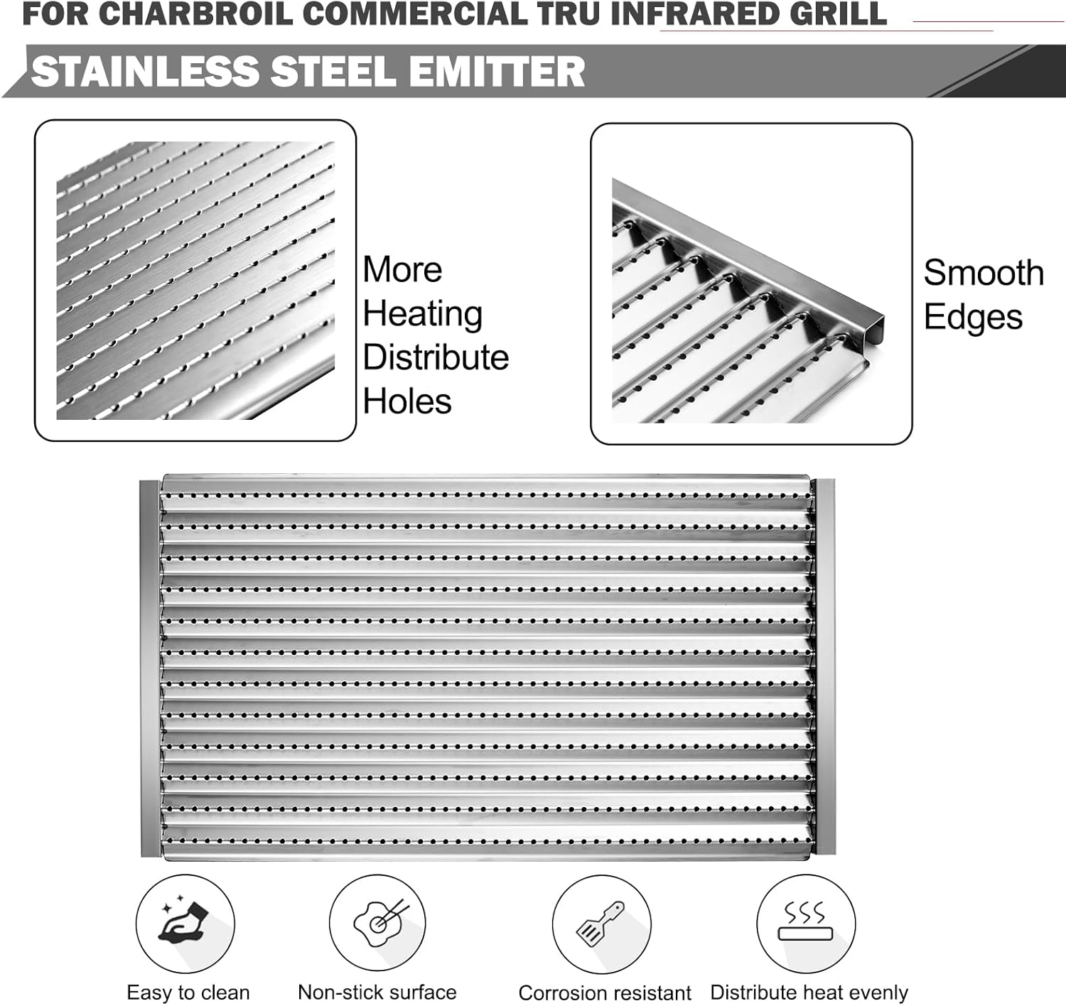 463242516 Emitter Plates for Charbroil Commercial Tru Infrared Grill Replacement Parts 3 Burner 463242515 463367016 463346017 463246018 Emitter Panel Charbroil Signature G466-2400-W1 Cooking Grates