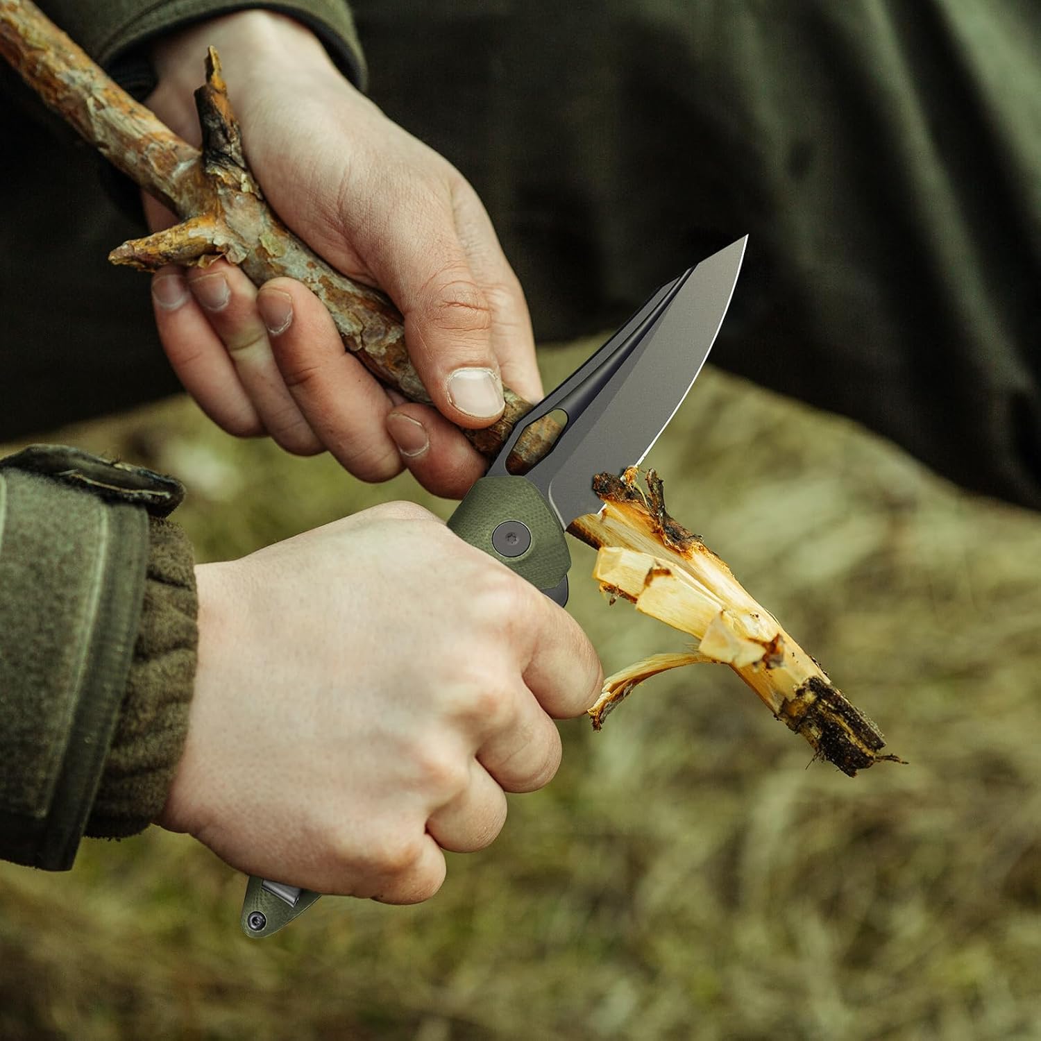 FINTISO Apollo Pocket Knife, 3.3" 14C28N Blade G10 Handle Folding Knife with Liner Lock, Small EDC Knife with Pocket Clip for Camping, Survival, Hunting, Unique Gift for Men Women