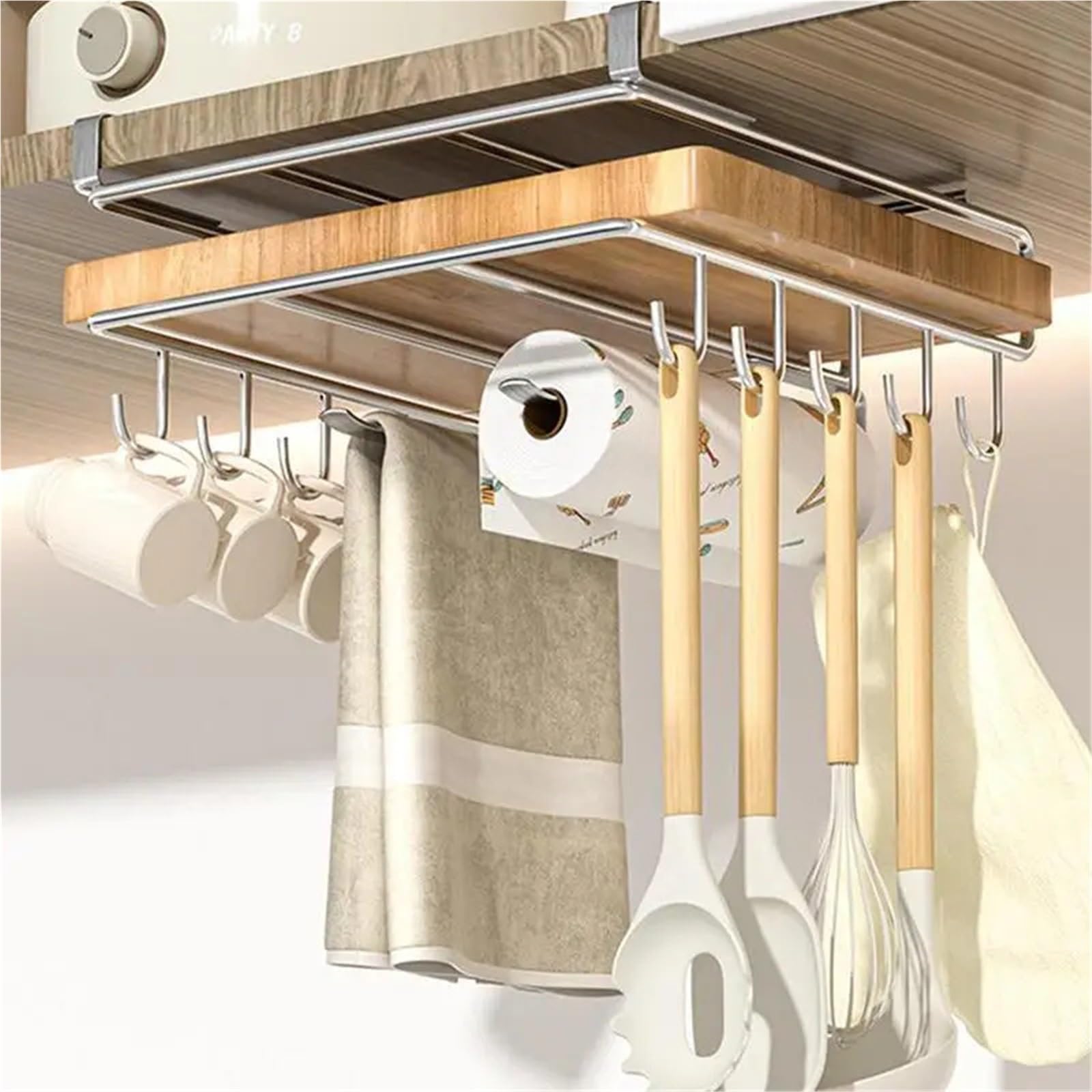Schneidebrett-Organisator Hängeregal unter dem Küchenschrank, Haushalts-Eisen-Kunst-Organisationsregal, Schneidebretthalter, Topfdeckel-Lagerregal Für Die Küche(Without Hook)