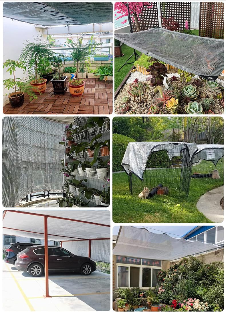 Telo Ombreggiante Foglio di alluminio 4x5m Rete Ombreggiante | per Esterni Con Occhielli,90% Sole/UV Protezione Tessuto Ombreggiantes Traspirante per Esterno,Serra,Balcone