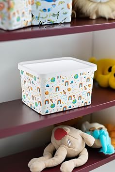 Smartware Stafi Pattern Multi-Purpose Lid Box 18 LT RAINBOW