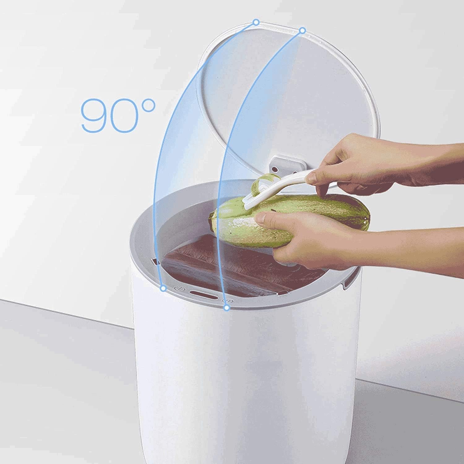 Smart Trash Can Waterproof Household Trash Can for Living Room Kitchen Bathroom 8L Cute Bedroom Automatic Trash Can (Color : A) (B)