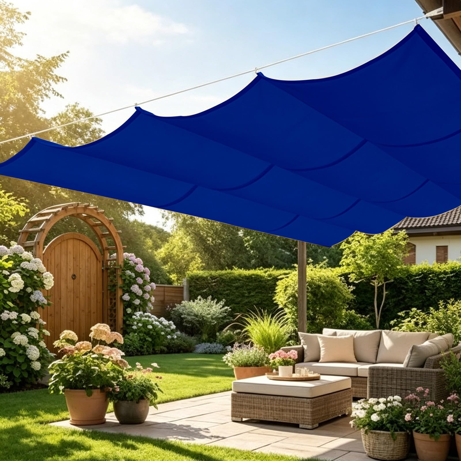 Voile ombrage rétractable résout la chaleur sur terrasse extérieure