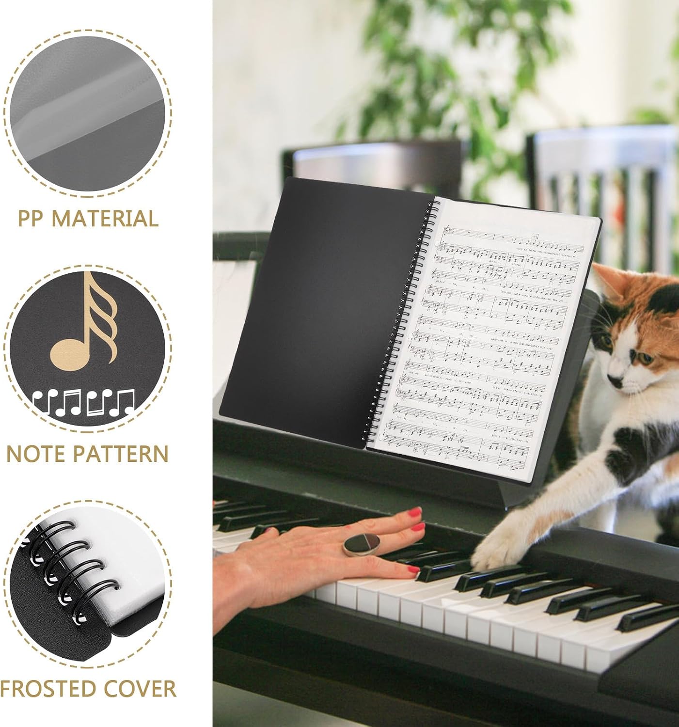 Multi-Layer A4 Plastic Music Folder Document Holder 60 Sheets 120 Pages for Piano Sheet Music Storage and Office Supply