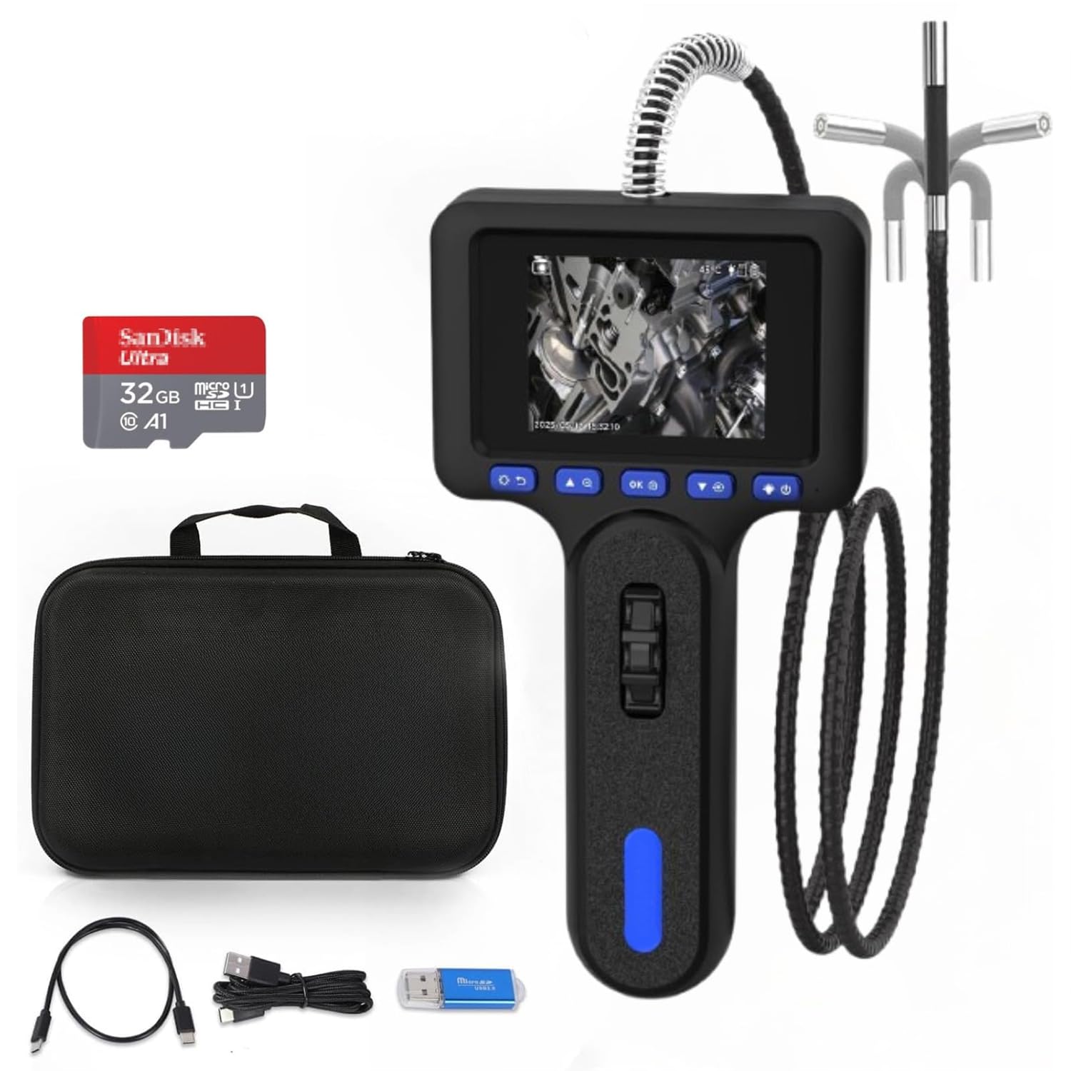 endoscope articulé hd 1080p - caméra