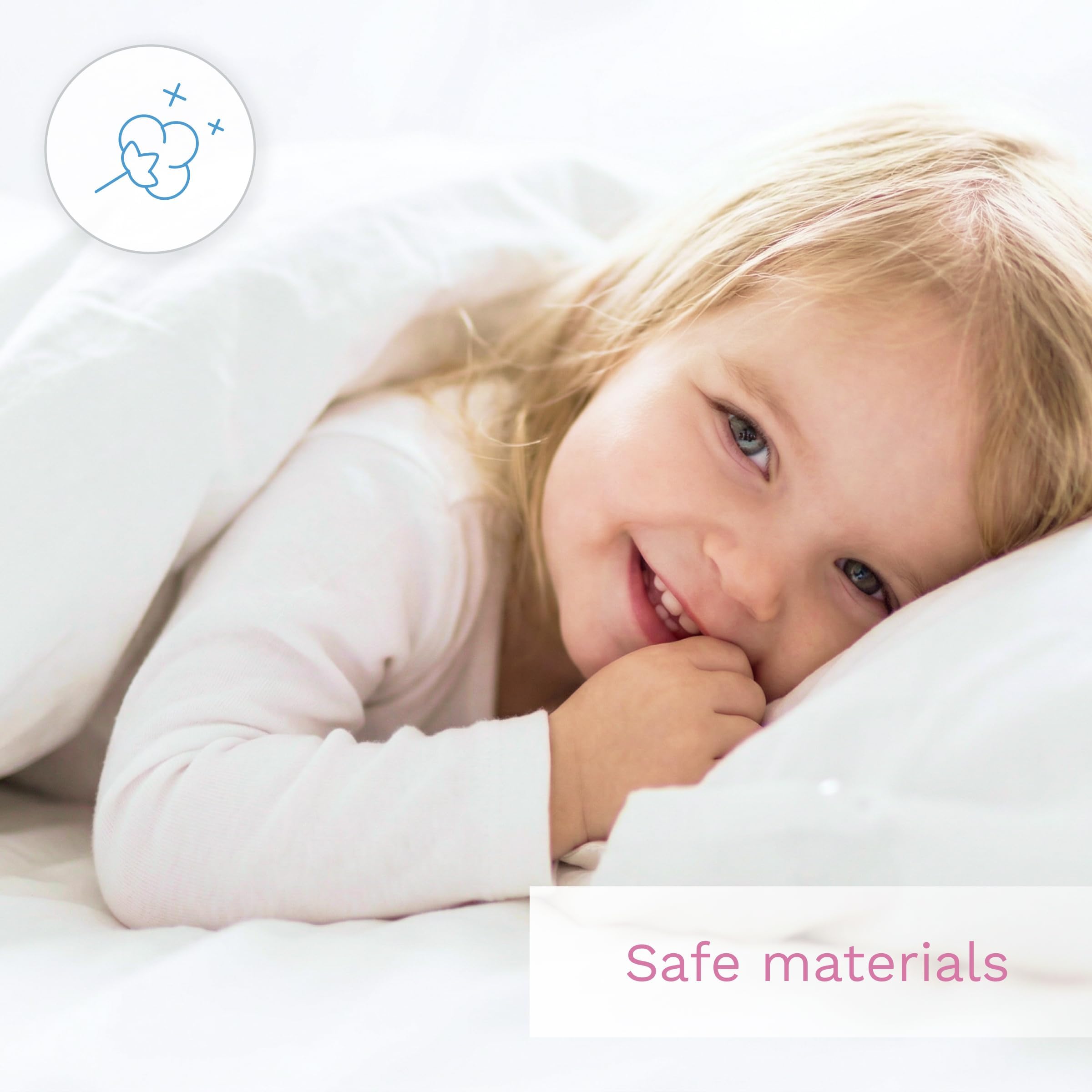 Baby Comfort - Piumino anallergico da 4,5 tog, 120 x 90 cm, con cuscino, per culla (12 mesi+)
