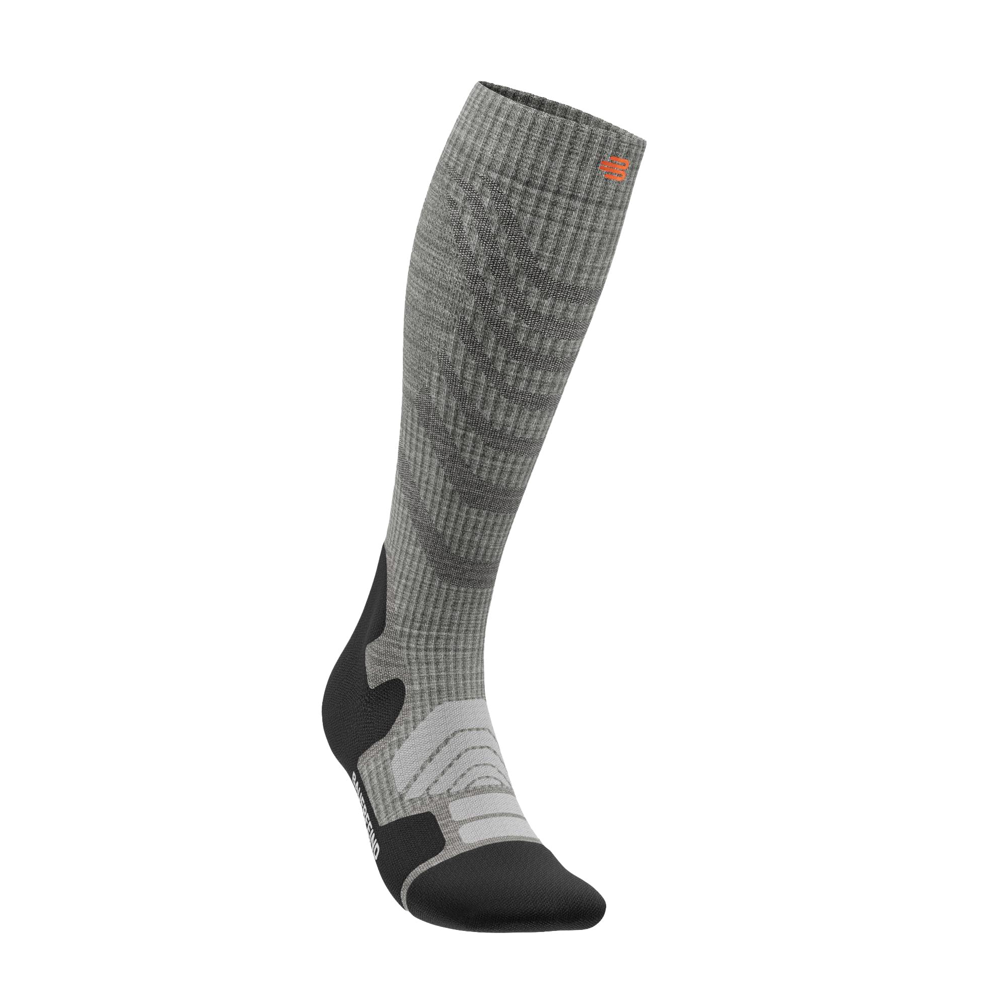 BAUERFEIND Calzini da trekking Outdoor Performance Mid Cut Socks, per attività all'aria aperta, come trekking, hiking, 1 paio di calzini sportivi in lana (merino), grigio pietra, 39-42