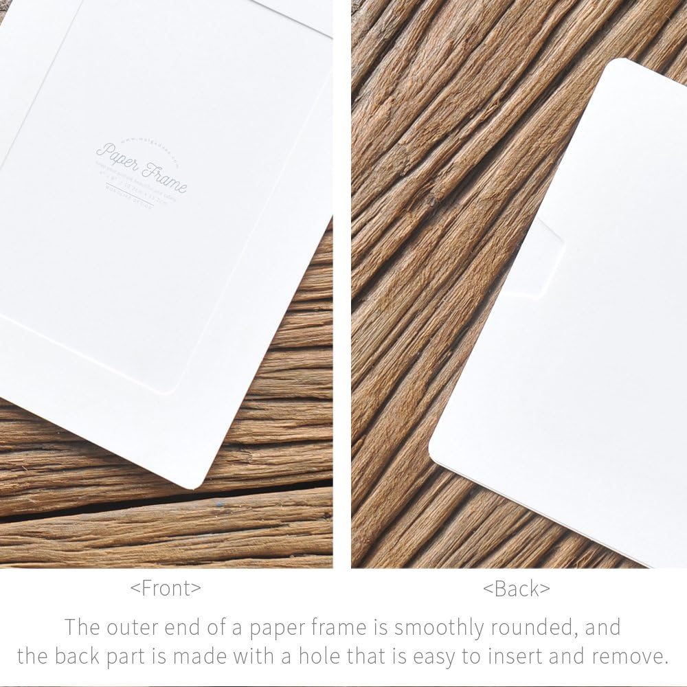 Monolike Paper Photo Frames 4x6 Inch White 100 Pack - Fits 4"x6" Pictures