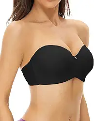 Sutiã feminino sem alças, push-up, balconette, com aro e costas nuas, conversível, multidireção, pacote com 2