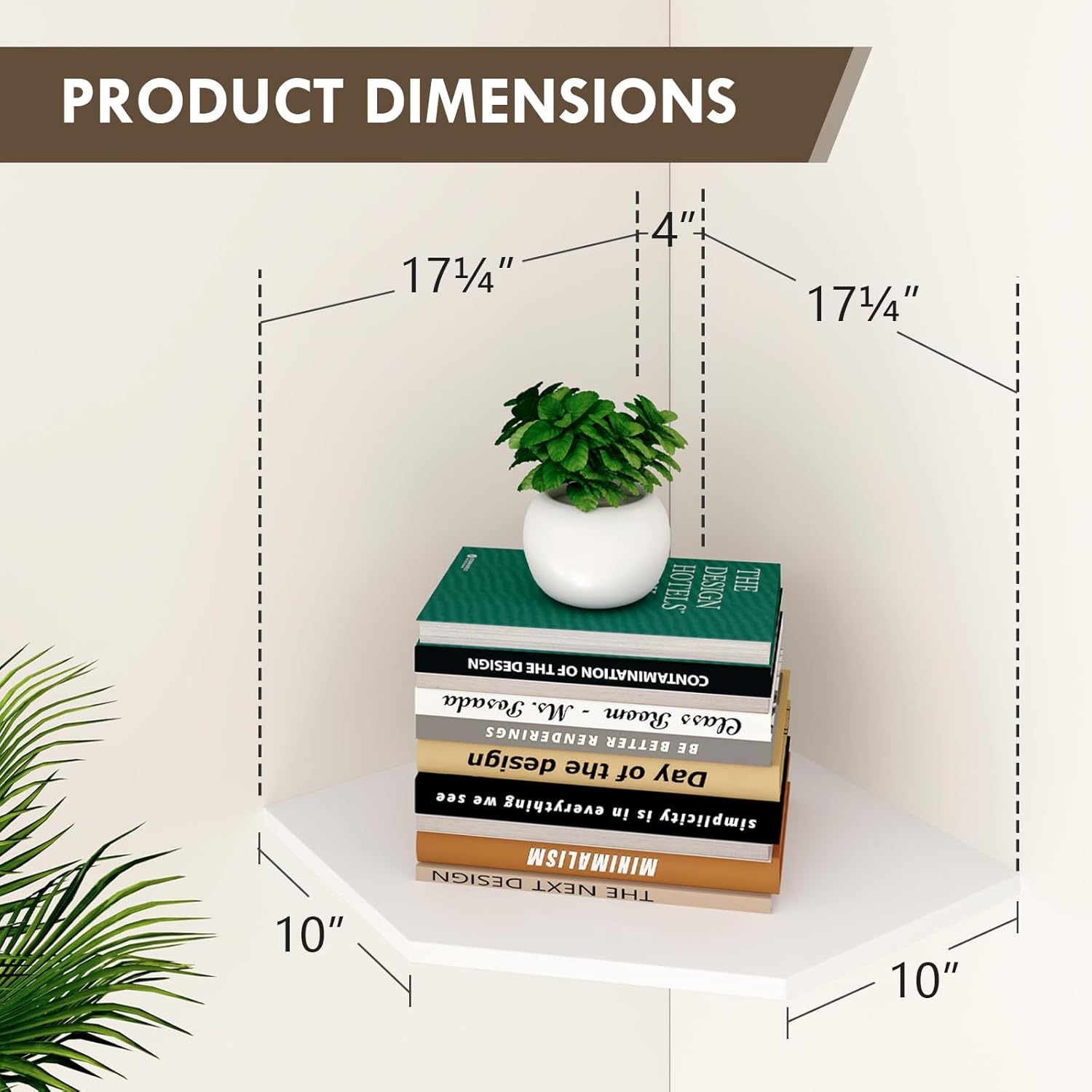 Large Floating Corner Wall Shelf with Cable Management, White MDF, Modern Home Decor, Book Display Storage