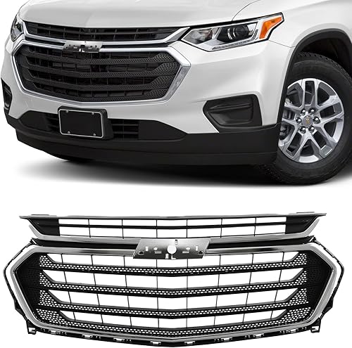 Partzer Conjunto de parrilla superior de parachoques delantero 8434486 compatible con Chevrolet Traverse 2018-2021