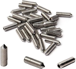 MroMax M5X16Mm Tip Set Screw 304 Stainless Steel Internal Hex Allen Head Drive Cup Point Screws Silver Cone Point Socket Grub Screws for Towel Rack Door Knob 30 30Pcs Silver Tone