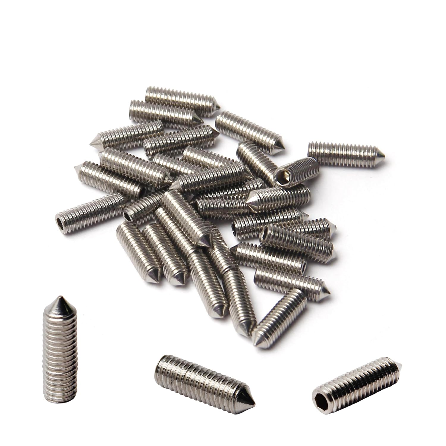 30Pcs M5 x 16mm Cone Point Allen Head Set Screws, 304 Stainless Steel