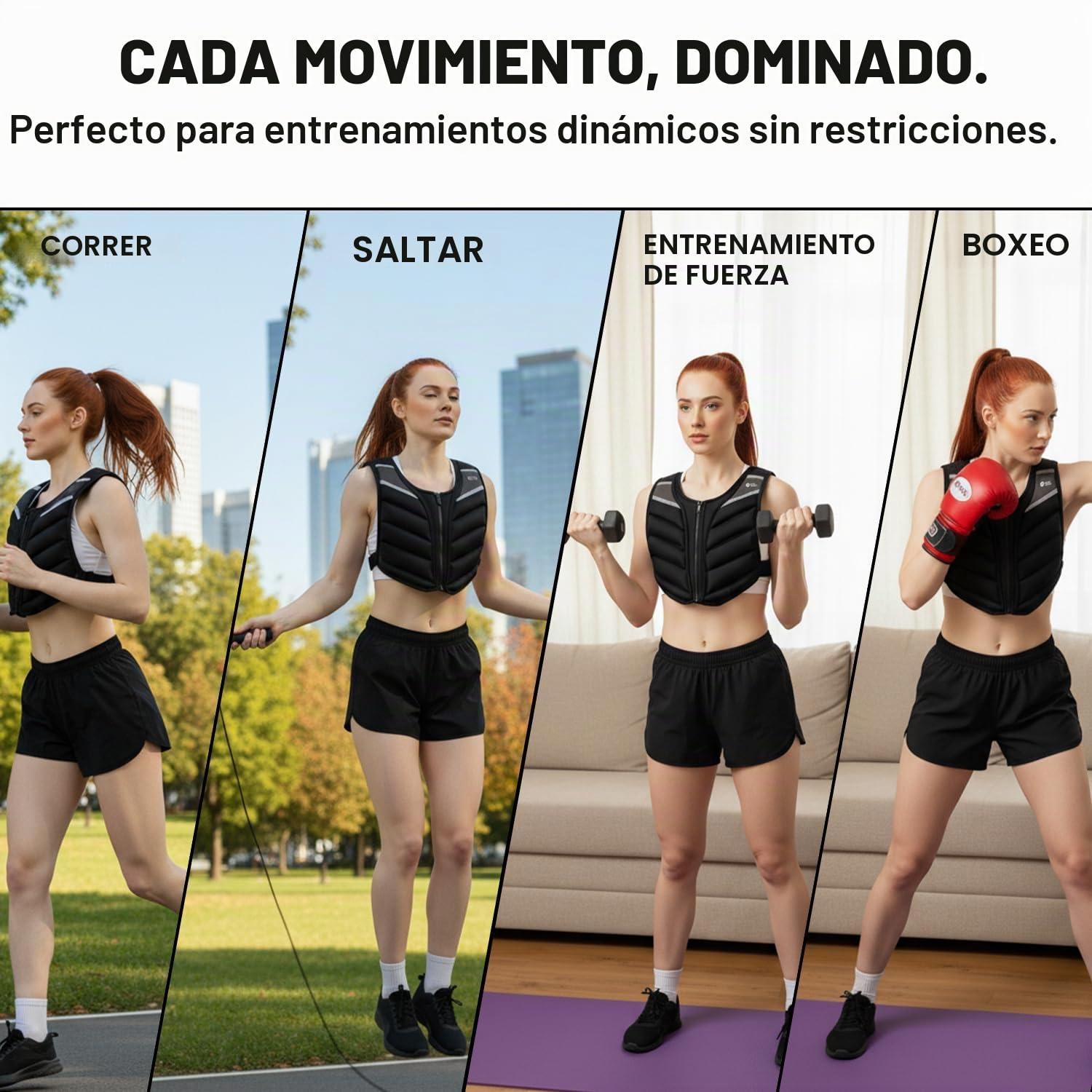RHINOSPORT Chaleco con peso de 4,5kg 6,8kg 9,1kg para hombres y mujeres, chaleco de fitness con tiras reflectantes y bolsa de brazalete para entrenamiento de fuerza