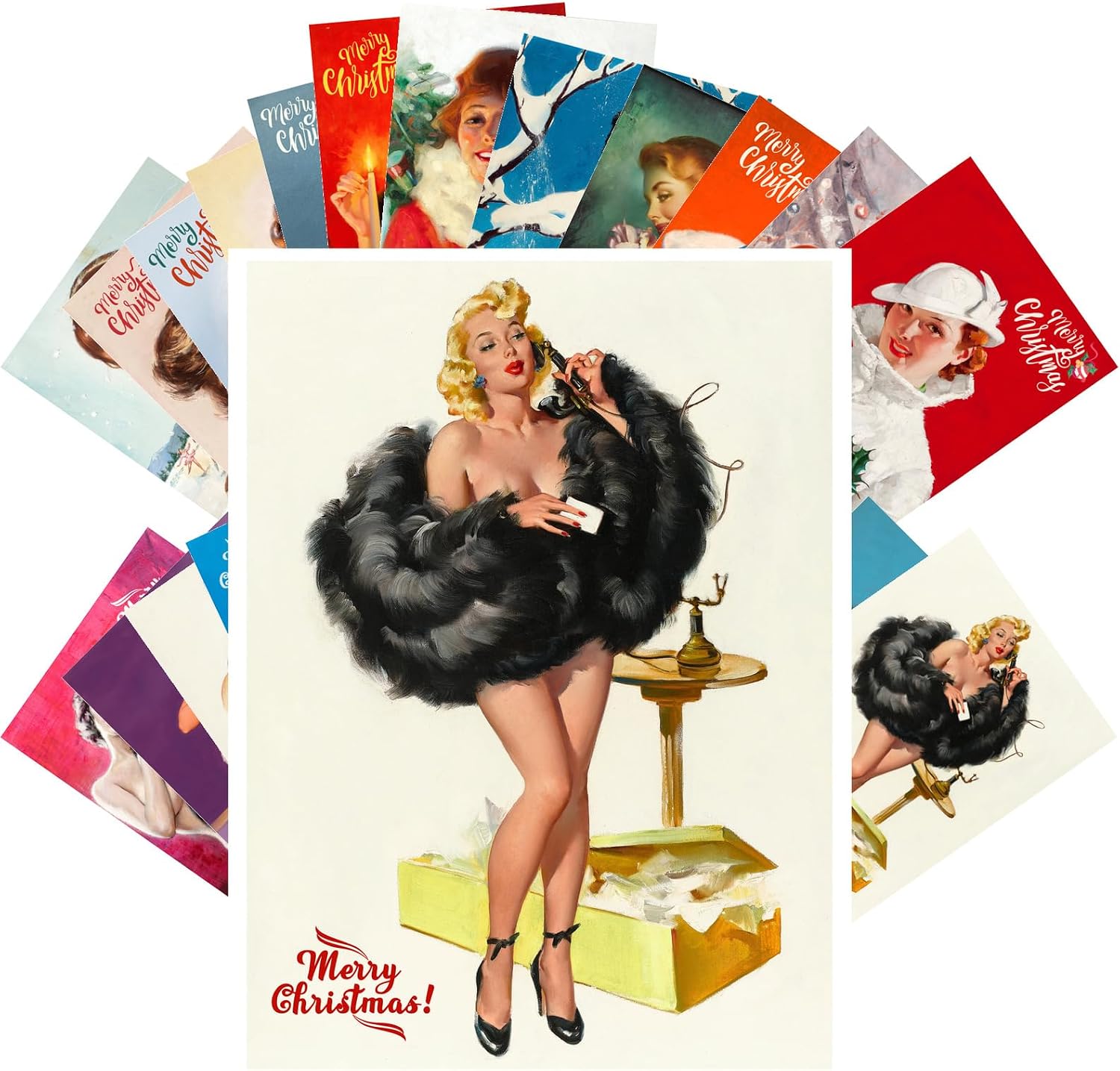 PIXILUV Vintage Christmas Greeting Cards 24pcs Jesus Born This Day Antique Angels Reprint Postcard Set image 4