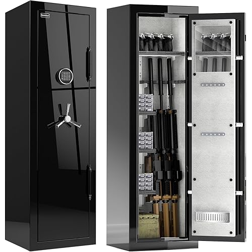 Fireproof Safe with Digital Lock – Heavy-Duty 8.12 cu.ft Large Gun Safe for Home, Office & Business | Secure, Durable & Stylish Design | Waterproof & Burglar-Proof (BLACK)