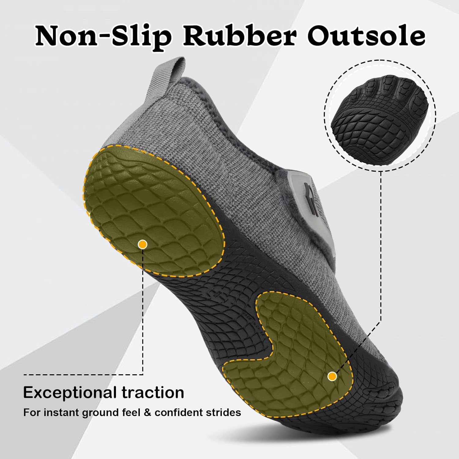 relxfeet Men's Slippers Wide Width Adjustable Orthopedic Diabetic House Shoes for Neuropathy Swollen Feet Relief Non-Slip Rubber Sole Indoor Outdoor - Image 6