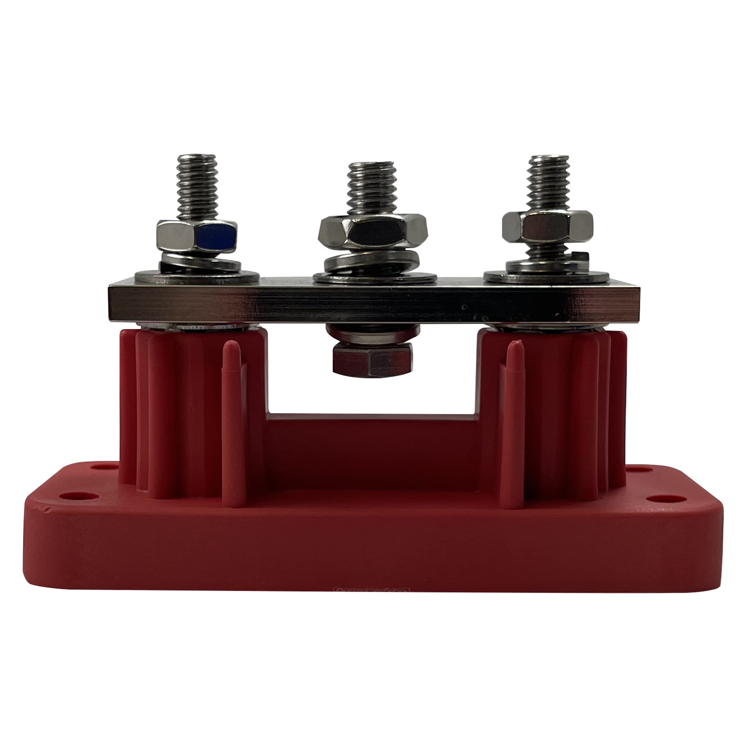 Sherco-Auto 3 Point Red Hi-Amp 3/8" Terminal Busbar Power Distribution - 700 Amps - Made in USA