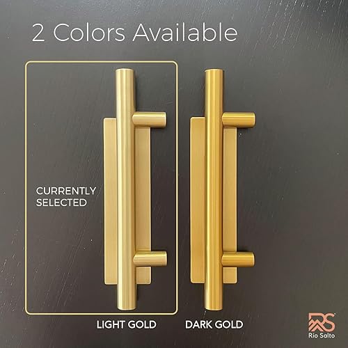 Miniatura 4 de Rio Salto Kit de manijas de puerta de granero dorado de latón cepillado de 12 pulgadas, manija de puerta de armario, manija de aluminio sólido y