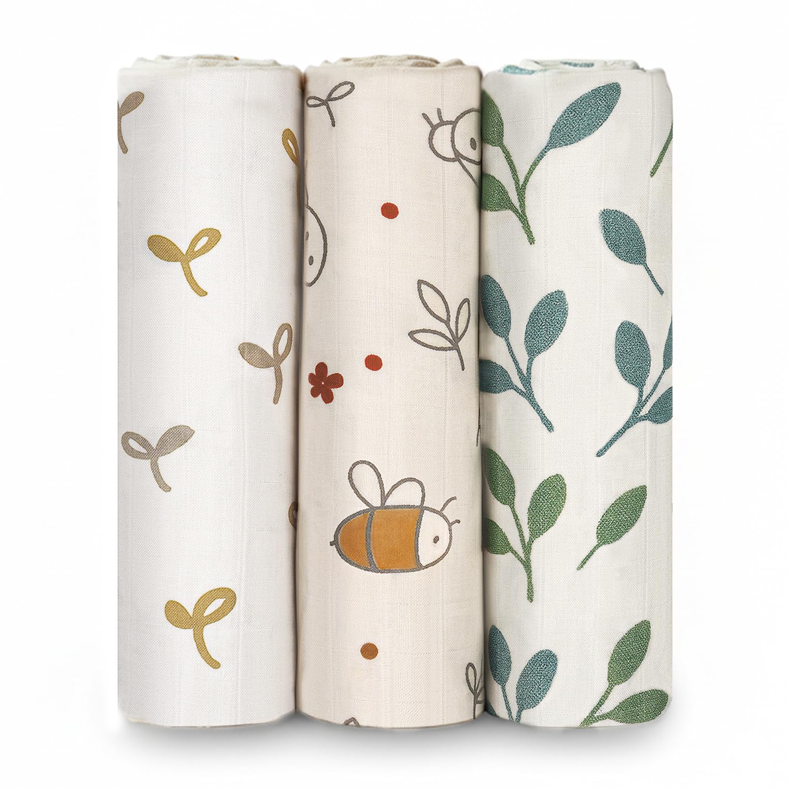 Couverture emmaillotage mousseline bébé lot de 3 grands langes pour nouveau-né