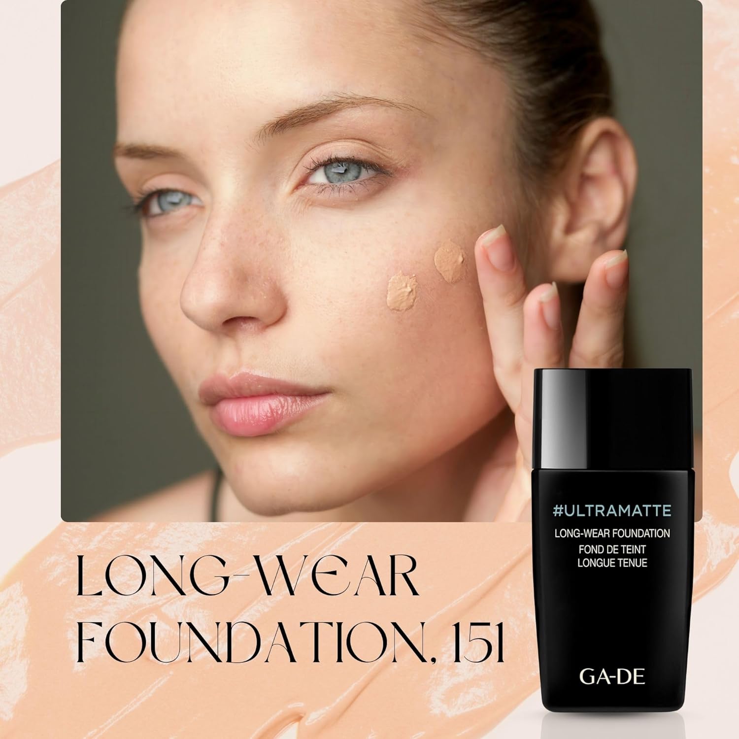 GA-DE Ultramate Long-Wear Foundation, 151 - Sweat-Resistant and No-Transfer Cream Foundation - Face Makeup for Flawless Ultra-Matte Finish - 1 oz