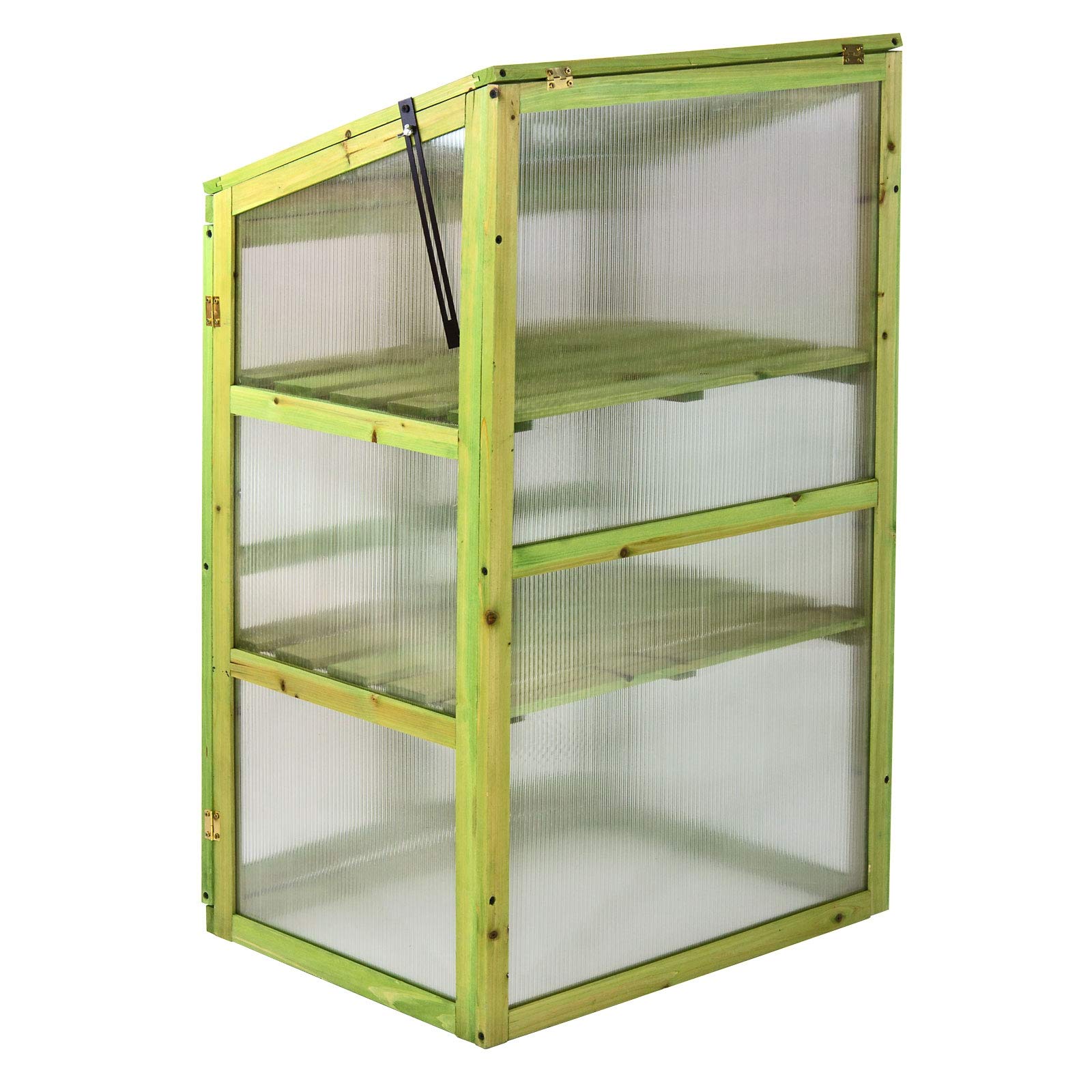 DEMA Holz Frühbeetschrank Lazise, Aufzuchtschrank, Gewächshaus 61x45x101 cm, Robust, Langlebig, für Garten, Pflanzenaufzucht, Gemüse, Kräuter, Balkon, Salzimprägniert, mit Stegplatten