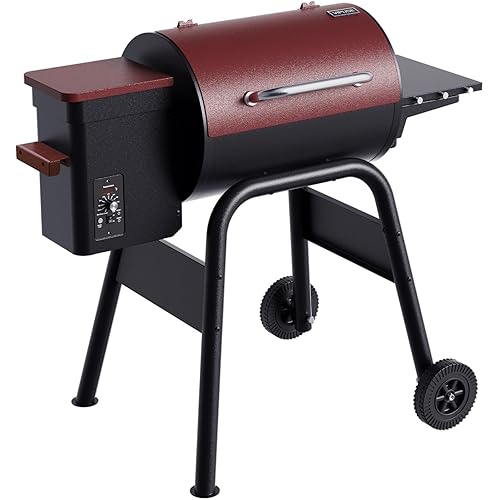 Pellet Smoker Grill Wood Pellet Grill Electric BBQ Grill Smoker For Outdoor Backyard With Auto Feed & Pid Temperature Control 180-425°F, 456 Sq.In Cook Area