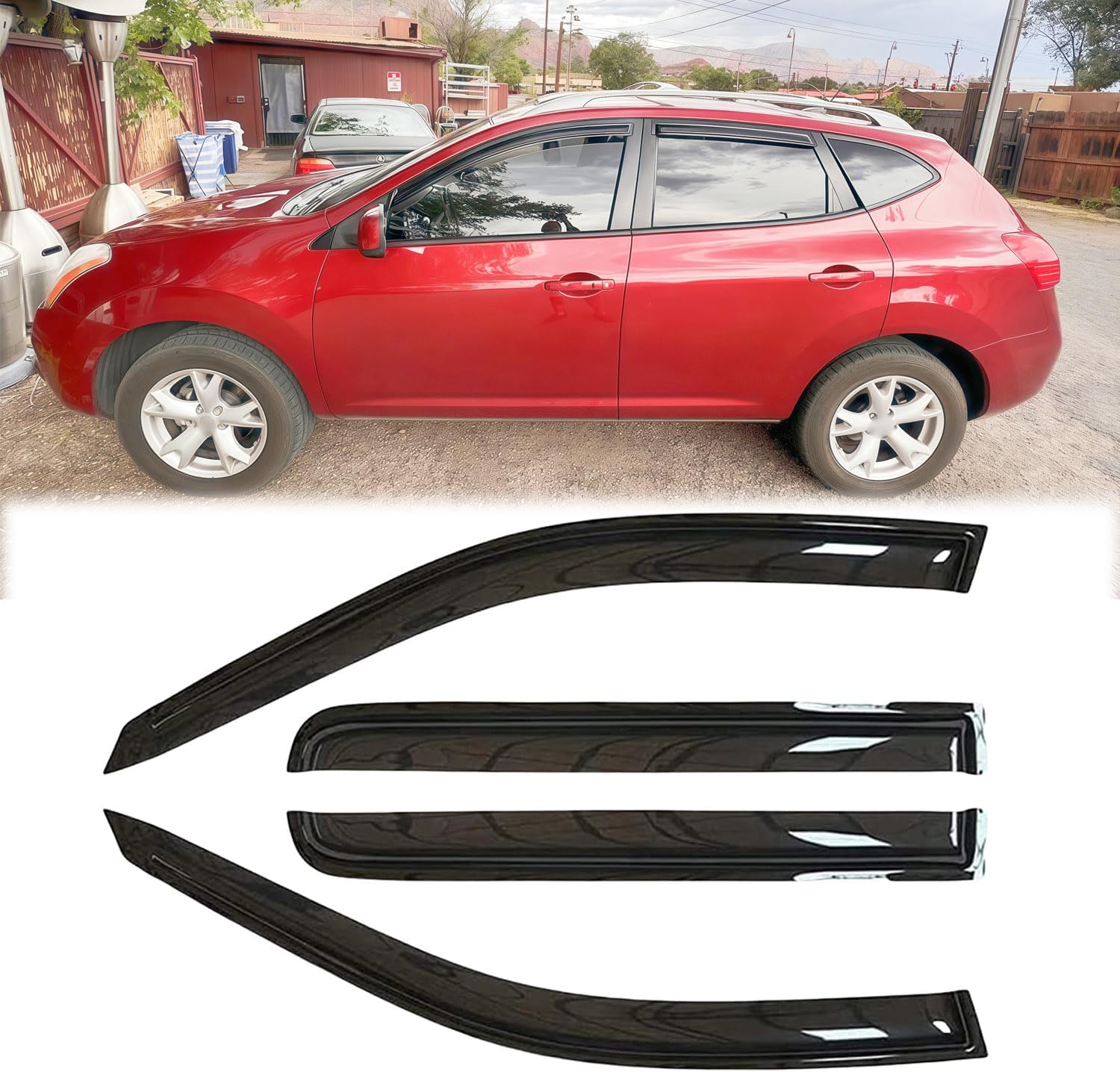 Rainproof Side Window Wind Deflectors for 1980-1996 Ford Bronco, F-150, F-250 & F-350 Super Duty with Standard Cab | Tape-on Sun Rain Guards, Stylish Car Window Visors & Vent Deflectors