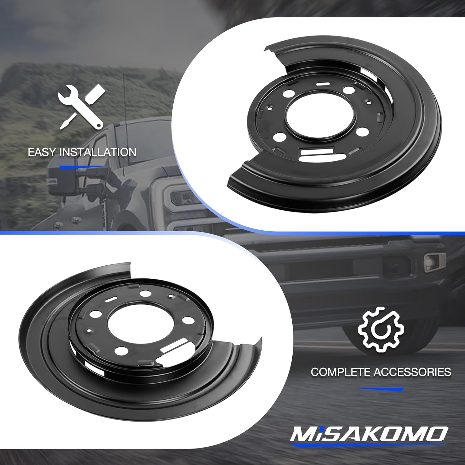 924-212 Rear Brake Backing Plate Dust Shield Fit for Ford Excursion 2000-2005, 1999-2010 F250, 1999-2015 F350, 2011-2014 F450 F550 Super Duty, Left & Right Rear Brake Backing Plate Dust Shield 1 Pair