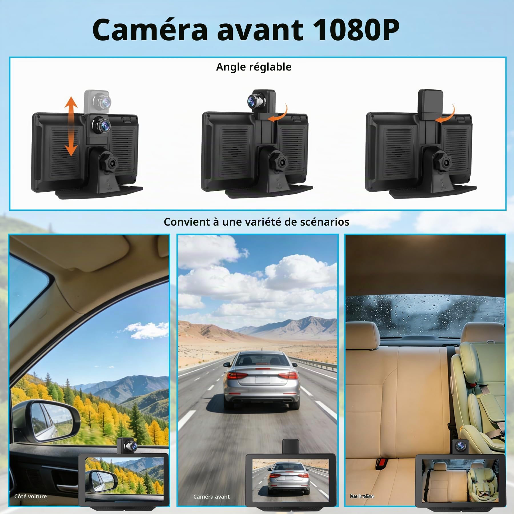 Ecran Voiture 7 Pouces avec Carplay et Android Auto sans Fil