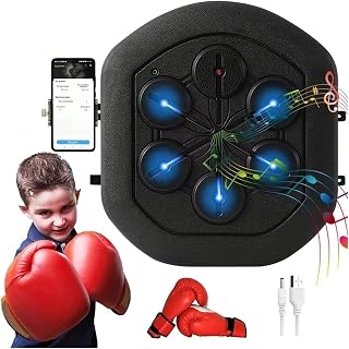 Boxing machine Electronic Boxing Machine Liteboxer Wall Mounted Boxing Workout, Smart Music Boxing Training Machine with Boxing Gloves Bluetooth Connection Indoor for Kids Adults Stress Release ( Size