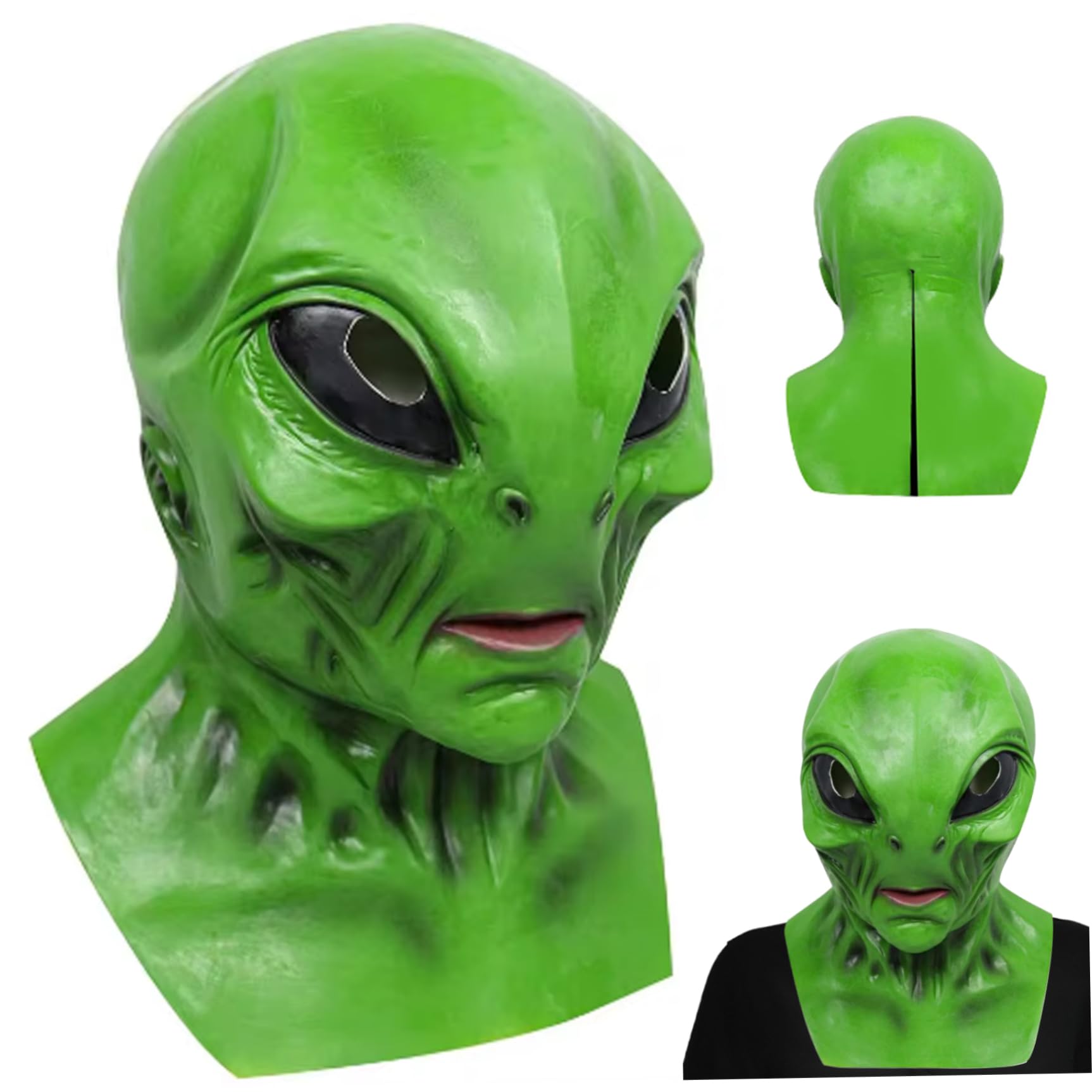 KDAMGOQE Máscara alienígena con Ojos Grandes espeluznantes de la máscara de Halloween de Miedo de Miedo espeluz