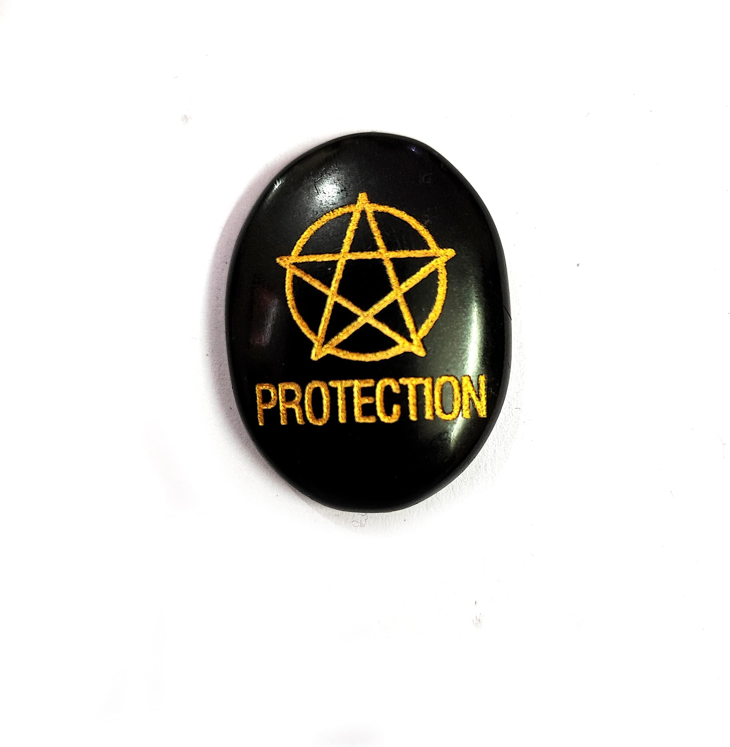Astroghar Protection Angelic Zibu Symbols Engraved Natural Black Tourmaline Crystal Inspirational Faith Pocket Word Healing Prayer Motivation Encouragement Crystals