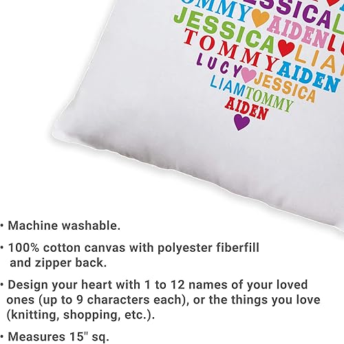 Miniatura 3 de Let's Make Memories - Almohada decorativa personalizada - Almohada de corazón lleno de amor - para mamá - para abuela - para ella - Personalizar con