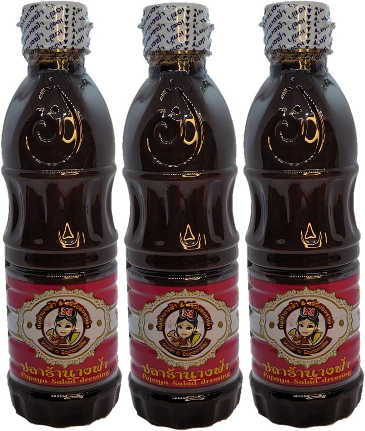 Angel Thai Fermented Fish Sauce White Cap Nang Fa Nam Pla Ra Papaya Salad Dressing 300ml (300ml, 3)