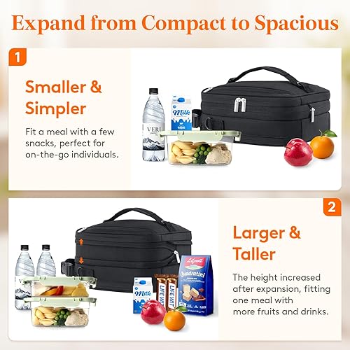 Miniatura 5 de Lifewit Lonchera aislada para hombres, bolsa enfriadora expandible, bolsa de almuerzo congelable para mujeres con 2 bolsas de hielo y correas para