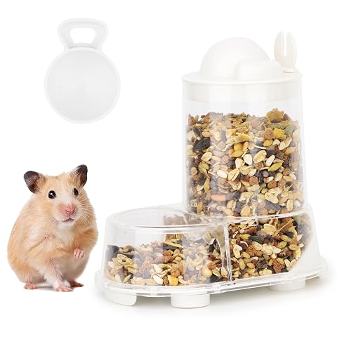 Wontee Hamster Feeder Food Bowl Automatic Dispenser for Gerbils Rats