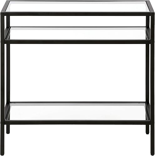 Miniatura 4 de Henn&Hart Mesa auxiliar rectangular de 24 pulgadas de ancho en bronce ennegrecido, mesa para sala de estar, dormitorio