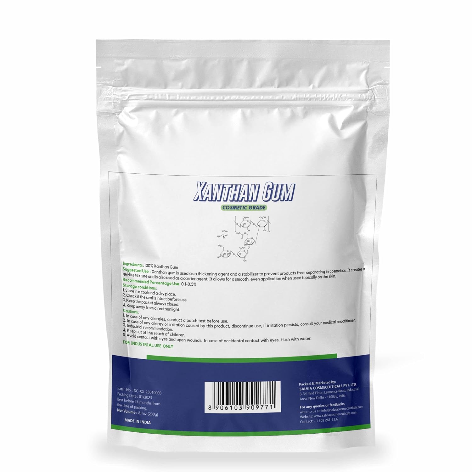 MYOC Xanthan Gum (230 g / 8.11 oz) - Cosmetic Grade For DIY Gels Creams Lotions Serums & Haircare Formulations