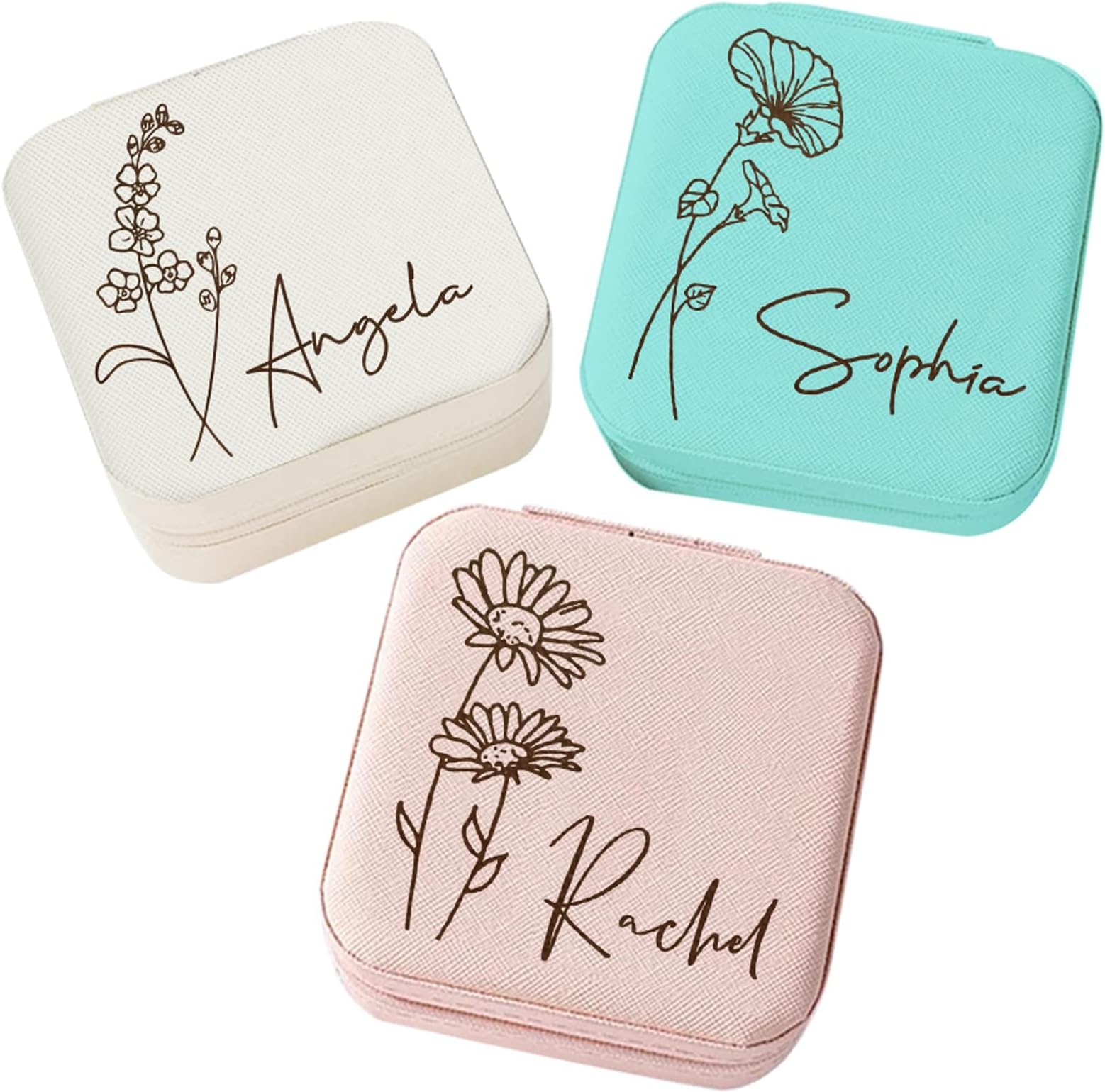 Amazon.com: VUBU GIFTS Personalized Travel Jewelry Case for Mom from