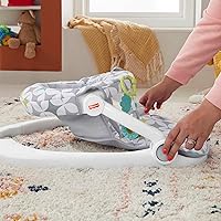 Vista 4 de Fisher-Price Silla de bebé portátil Sit-Me-Up Asiento de piso con juguetes de desarrollo y almohadilla de asiento lavable a máquina, explosiones