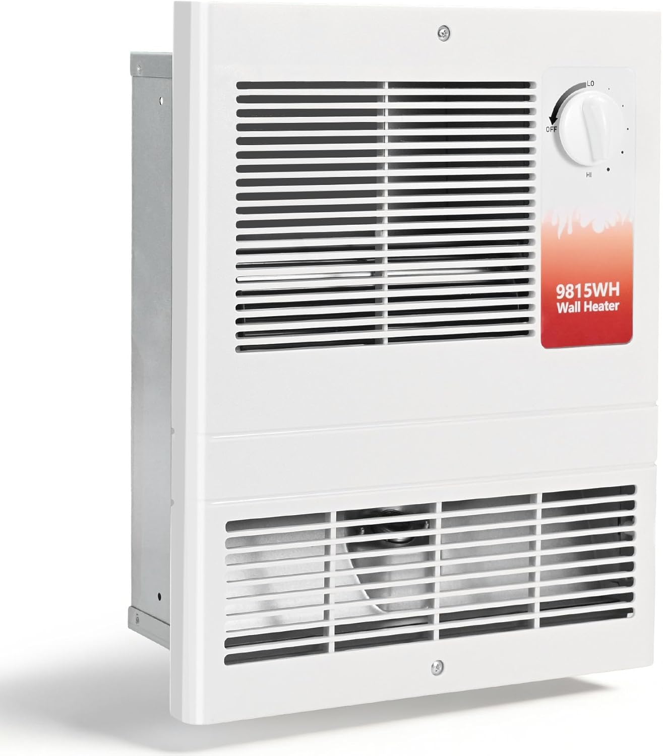 9815WH Large Capacity Electric Wall Heater, High Capacity Wall Heater with Built-In Adjustable Thermostat and Silent Motor, 1500 W, 120/240 V, Overheat Protection