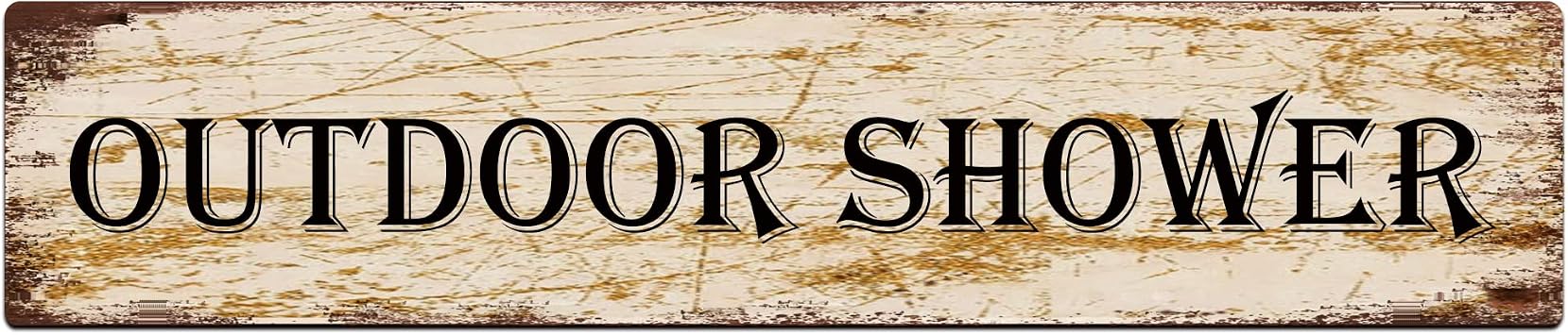 snowsun Metal Sign Outdoor Shower Vintage Signs Retro Tin Signs Aluminum Sign for Bedroom Kitchen Garden Wall Pub Club Coffee Hanging Decor 4x16 Inch