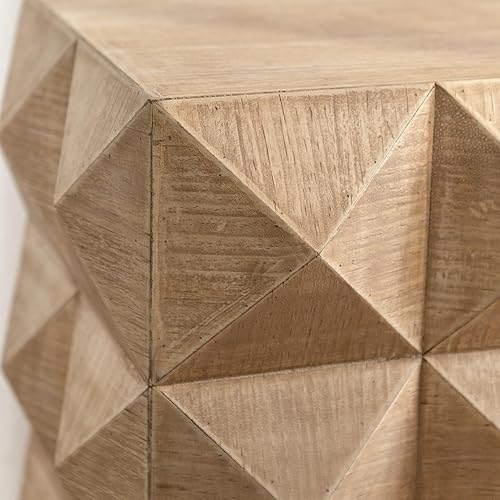 Miniatura 4 de Mesa de centro cuadrada grande con forma de diamante, mesa de centro de bloque, mesa de centro de madera con 2 cajones para sala de estar (mesa